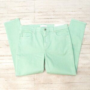 NWT Loft Skinny Mid Rise Regular Jeans in Mint Green Size 10